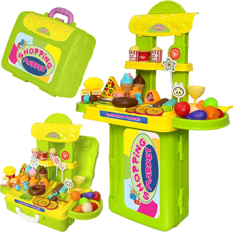 WISDOM LEO FUN 3-in-1 Supermarket Shopping Set Toy for Boys and Girls