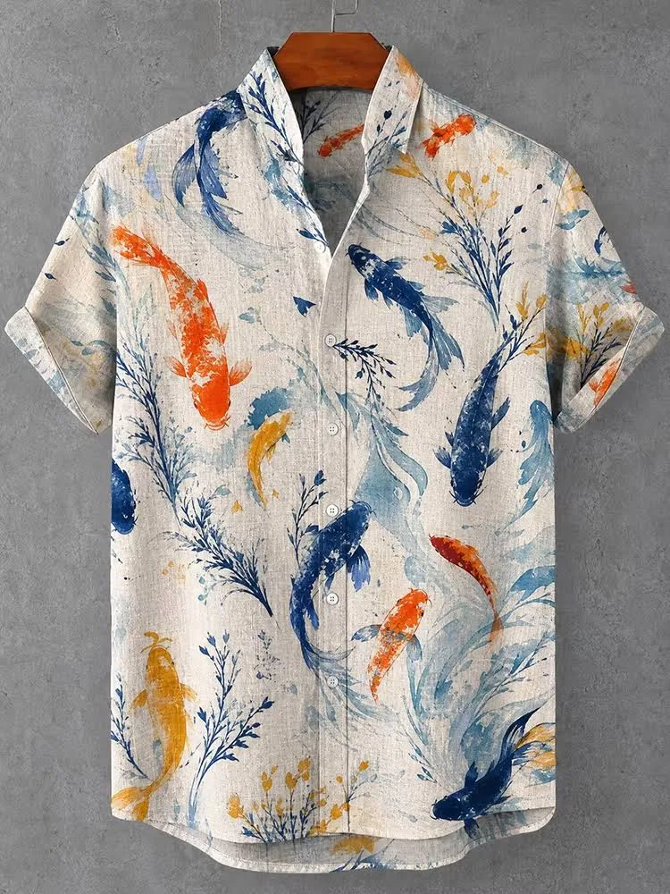 Men’s Short Sleeve Lapel Casual Shirt