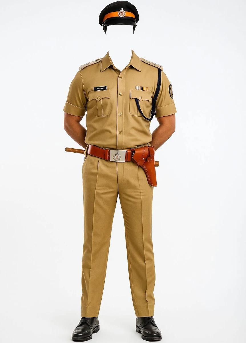 Khaki Mens Indian Police Costume