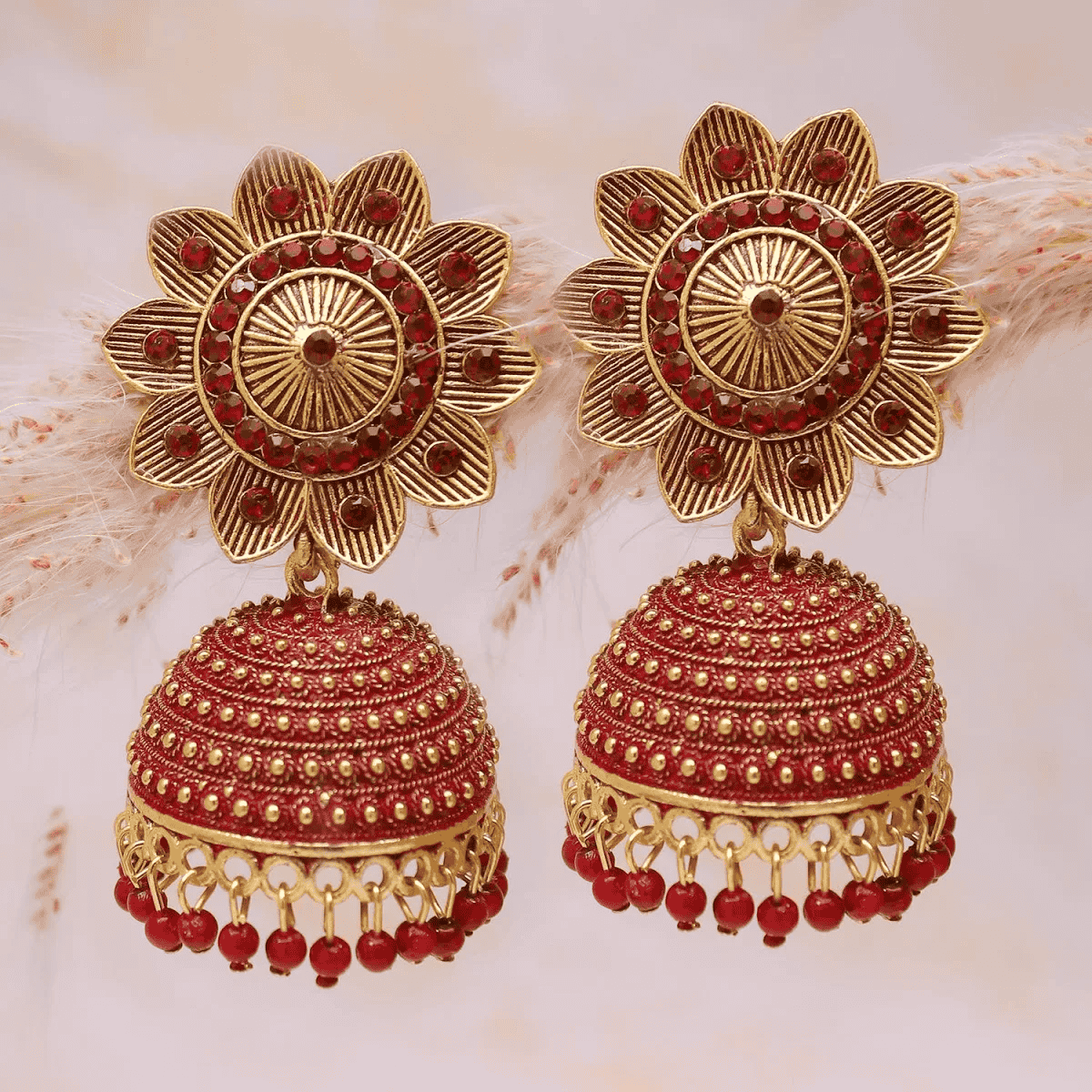Floral Jhumki Earrings