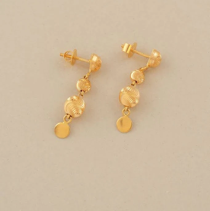 R Narayan Jewellers Mira Gold Droplet Earrings